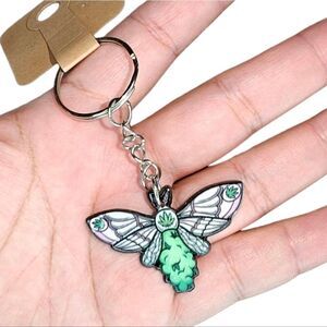 420 Witchycore Pastel Moth Keychain